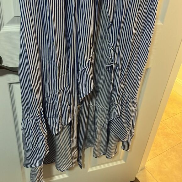 XIX Palms Open Cover Up Duster - Blue & White Striped - Size 2 Like New - Picture 4 of 5